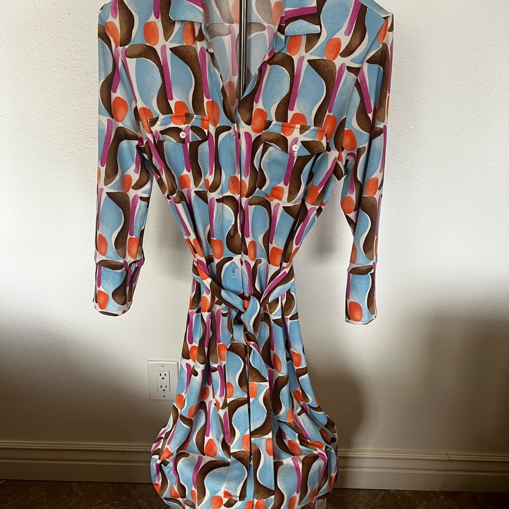 J. McLaughlin Colorful Long Sleeve Dress